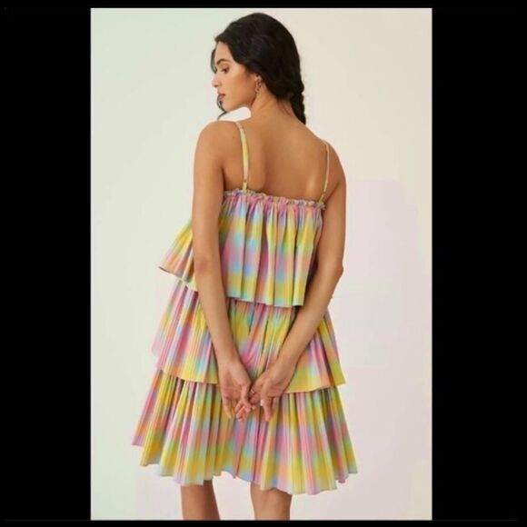 Anthropologie Beatrice B Square Neck Tiered Dress NWT - Picture 2 of 16